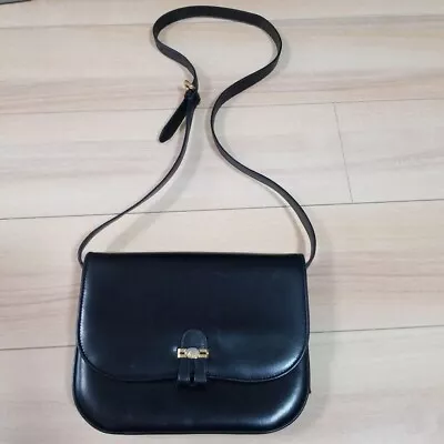 Vintage Old Gucci Leather Shoulder Bag Crossbody Black Made In Italy • $218