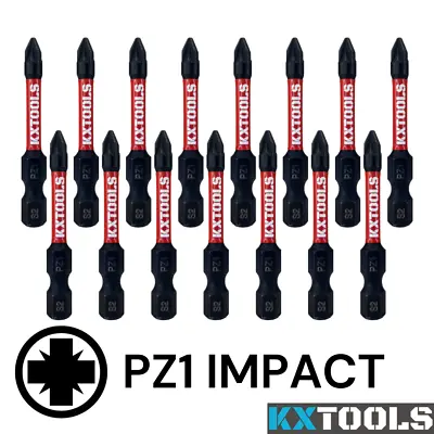 PZ1 Impact Driver Bits 50mm POZI Magnetic Screwdriver Professional KXTools Pro • £3.39