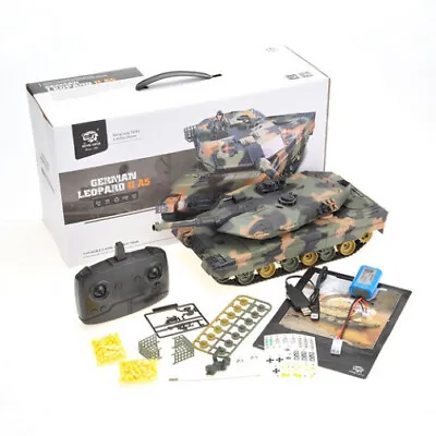 16  1:24 German Leopard Remote Control Military Battle Tank Fires BB's  R/C New • $99.98