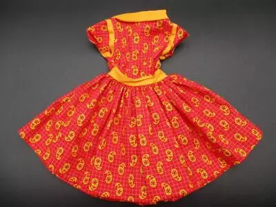 Vintage 1950s Ideal Miss Revlon Red & Gold Print Dress For 18  Doll • $9.99