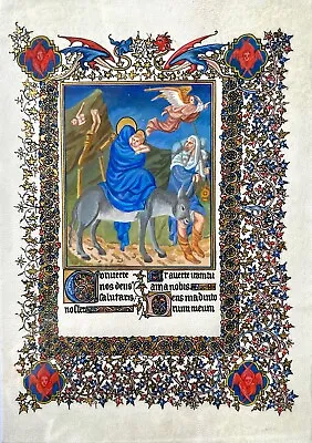 Hand Painted Illuminated Manuscript The Belles Heures Of Jean De France • $650