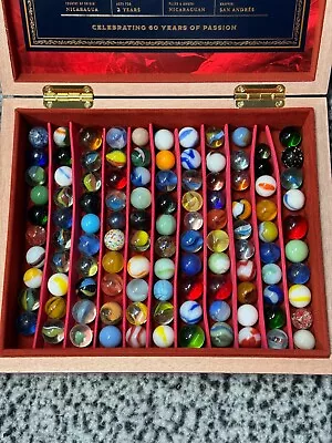 110+ Of MISC. MARBLES INCLUDING CLEARIES PATCHES ST.MARY'S CATEYES STORED BOX • $9.99