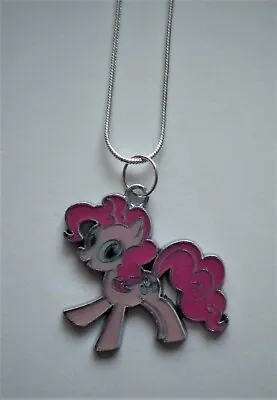 My Little Pony Pinkie Pie Sterling Silver Enamel Pendant Necklace Christmas Gift • £5