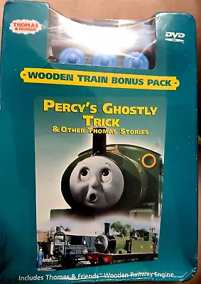 Thomas  Friends - Percys Ghostly Trick (DVD 2007)Wooden Train Bonus Pack • $34.99