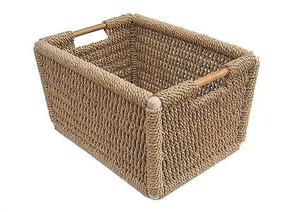 Manor Rushden Wicker Square Fireside Log Basket Strong Carrier - 1336 • £42.99