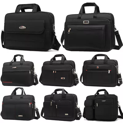 15.6 Inch-Men‘s Business Laptop Bag Briefcase Work Cases-Shoulder Messenger Bags • £11.98