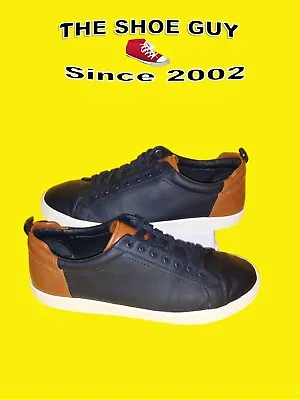 $35 • Buy Zara Plimsolls Men's Size 10US 43EU Low Top Navy Blue Leather Sneakers CLEAN!