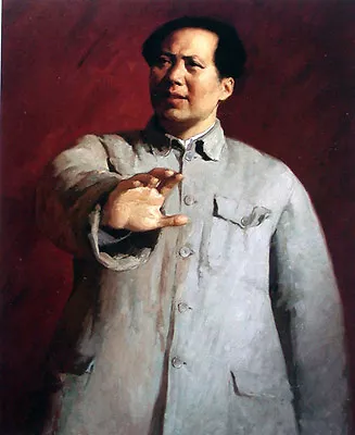 Beautiful Oil Painting Portrait China's Great Leader Chairman Mao On Canvas • $108.29