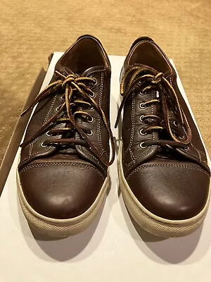 H.S. Trask Bison Leather Sneakers Mens 9M Brown Rigby Casual Shoes Leather Laces • $32