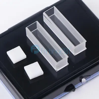 2pcs Quartz Cuvettes With Lids 10mm Cell Cuvette With Box • $12.09