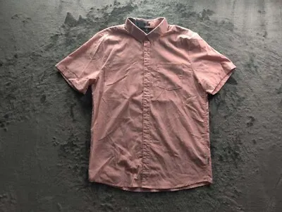 Volcom Shirt Adult Mens XL Pink Salmon Short Sleeve Button Up Collared Pocket • $3.99