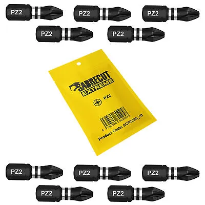 £4.99 • Buy 10 X SabreCut PZ2 Impact Drill Driver Screwdriver Bits Set PROFESSIONAL