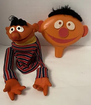 Vintage 1973 Ernie Hand Puppet Muppets Inc JIM HENSON Sesame Street & Mask  • $40