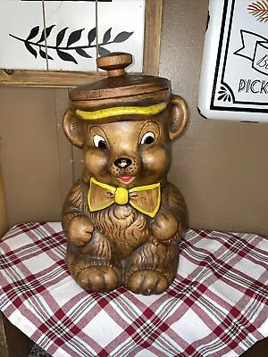 Vintage Bear Cookie Jar Ceramic / Vintage Treasure Craft Made In USA Cookie Jar • $14.99