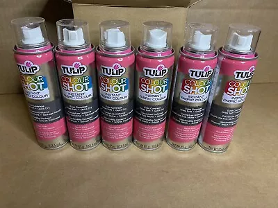 Neon Pink 6 Fabric Spray Paint Permanent Colour Shot Top Quality Quick Dry Tulip • £14.95