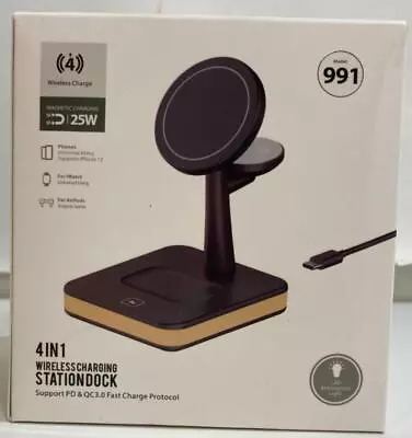 NEW IGUGIG 4-in-1 Wireless Charging Station Dock Magentic 25W Phone Et RRP$49.99 • $14.99