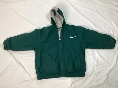 Vintage 90s Nike Swoosh Green  Windbreaker Jacket Medium • $45