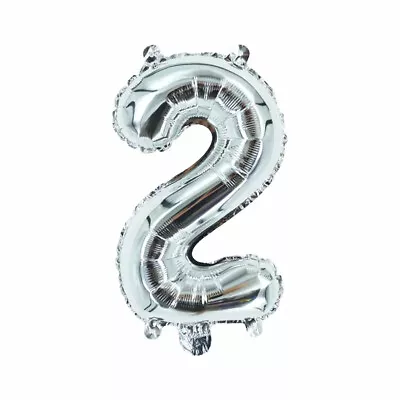 Number Two Balloon Silver Number 2 Balloon 32  Foil Mylar Silver Number Balloon • $6.95