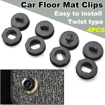 4pcs Universal Black Car Floor Mat Clips Carpet Retainer Fixing Holders Grips • $7.86