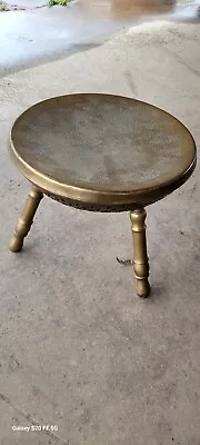 Indian Brass Three Legged Foot Stool Warmer • $99