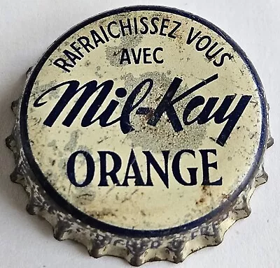 Mil-Kay Orange Cork Lined Soda Bottle Cap; Valleyfield Quebec - Used • $3.99