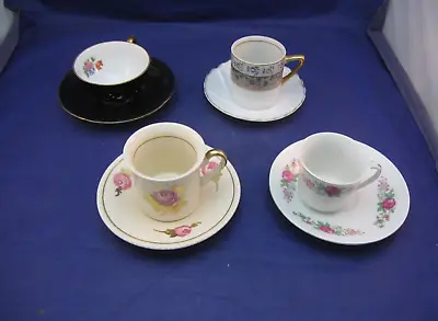 Lot Of 4 Vintage Demi-tasse Tea Cups & Saucers - All Different • $15