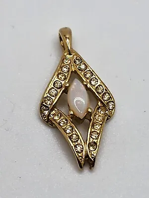 Vintage 1980s Ronté Of Beverly Hills Opal Gold Tone Metal Pendant • $18