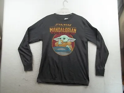 Star Wars The Mandalorian Mens Gray Long Sleeve Graphic T Shirt Size M • $13.57