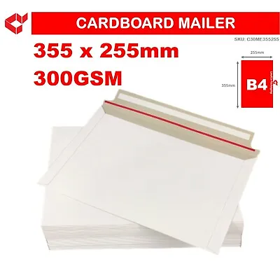 100 X B4 Cardboard Envelope 300GSM Tough Bag Semi-rigid Mailer Peel & Seal • $45.90