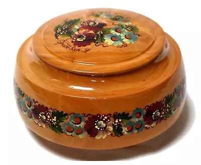 Vintage Ukrainian Hardwood Hand Painted & Ukrainian Artist Signed Unique Box #85 • $46.95