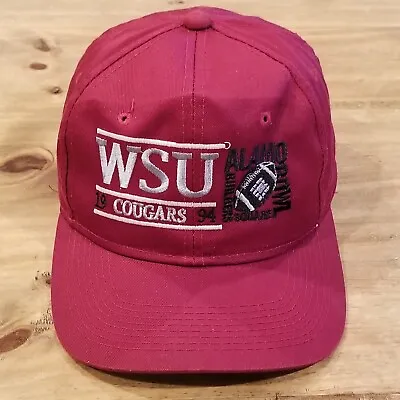 Vintage Washington State Cougars Hat Cap Snapback 1994 Alamo Bowl Youngan Red • $1060.86