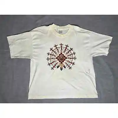 Vintage 90s Gildan Ultra Blend Aztec T-shirt XL • $9.99