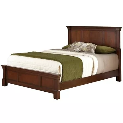 Bowery Hill Traditional Wood King Size Panel Bed In Warm Cherry • $941.66