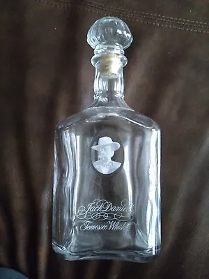 Vintage Etched Glass Jack Daniels Tennessee Whiskey Decanter • £35