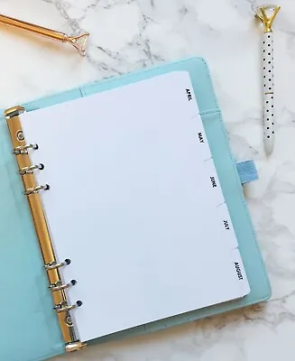 £12 • Buy Monthly Tabbed Tax Year Filofax Dividers | Planner/Diary Section Dividers | A5