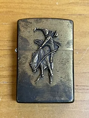 Zippo Lighter Brass Bucking Bronco Marlboro Country Store Stamped • $49.99