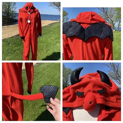 $14.99 • Buy NWT Valentines Day Cute Little Devil Fleece Pajamas Union Suit Cosplay One Piece