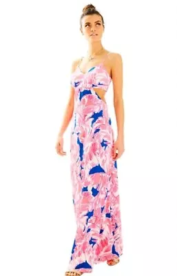 Lilly Pulitzer Tiki Pink Cut Out Maxi Dress Size Small • $54