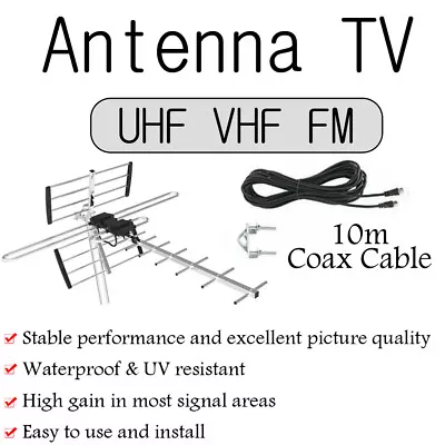 Outdoor Amplifier Booster Digital TV Antenna Aerial UHF VHF FM AUSTRALIAN Signal • $29.98