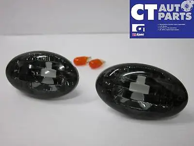 Black Side Indicators Side Markers Fender Light For 00-02 Subaru Impreza WRX STI • $49