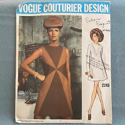 Vogue 2245 Couturier Design Sewing Pattern Frederico Forquet Dress Size 10 Cut • $24.40