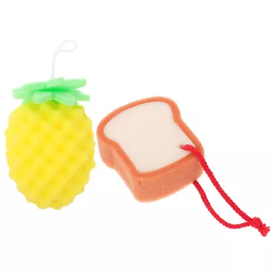 2 Pcs Toy Massager Kids Bath Scrubbers Body Wash Sponge Natural • £8.89