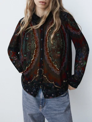 $39.99 • Buy ZARA New Women’s Printed Sequin Velvet Blouse Top Size: S