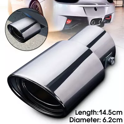 Stainless Steel Car Exhaust Tip Muffler Pipe Chrome Tail Throat Pipe Trim Silver • $22.58