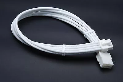 8 Pin Pcie Full White GPU Sleeved Power Supply Extension Cable 2 Comb Shakmods  • £8.99