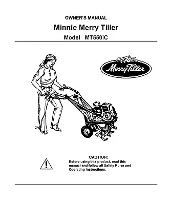 Operator Maintenance Instruction Manual Fits Minnie Merry Tiller 550 MT550IC • $19.37