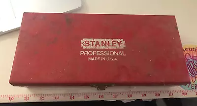 Stanley Professional VINTAGE METAL RED TOOL BOX Made In The USA • $15