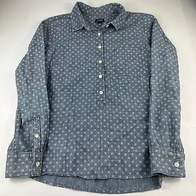 $19.95 • Buy J Crew Slim Shirt Blue Circle Print Polka Dot Long Sleeve Button Down Sz Men's S