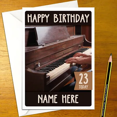 PIANO Personalised Birthday Card - A5 Music Musician Musical Instrument • £3.79