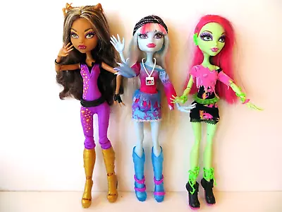 Monster High Music Festival Lot Of 3 Dollsclawdeenvenus And Abbey2013. • $74.99